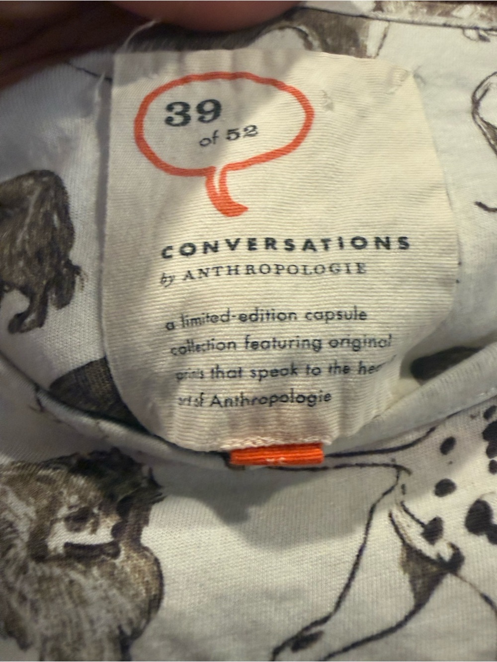 Anthropologie limited edition Dog conversation Print Short Sleeve Tee size XS - Picture 2 of 4